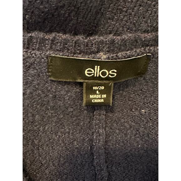 Ellos blue button detail long sleeves tunic sweater size Large - Picture 3 of 9